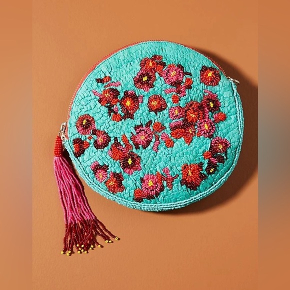Anthropologie Handbags - Anthropologie beaded circle crossbody bag